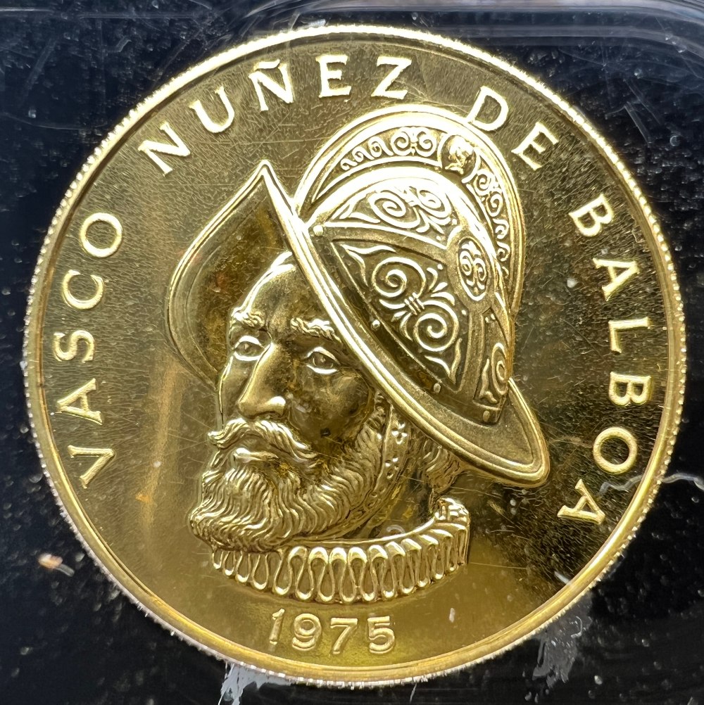 Interesting-Prototype?-Salesman-Sample?-Franklin-Mint-1975-Gold-100-Balboa